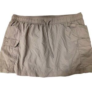 AVIA Women's XXL (20) Taupe Active Skort Cargo Pockets Built-in Shorts Drawstrin